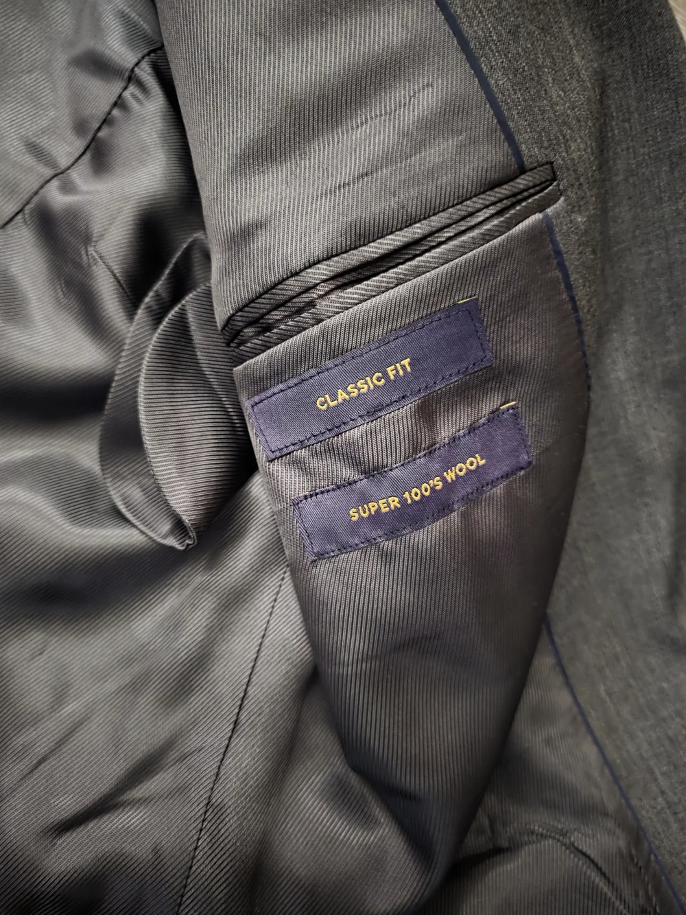 Men's Classic Gray Two-Button Blazer
